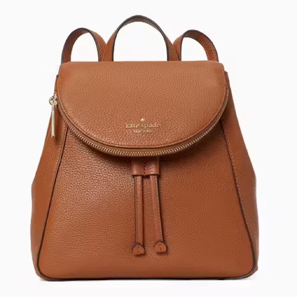 NWOT Kate Spade Brown Leather Backpack with Convertible Straps